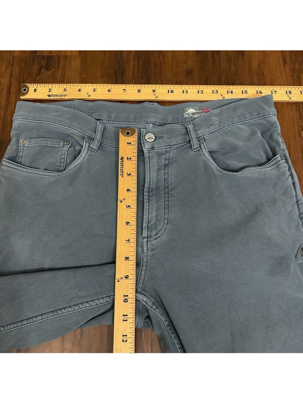 FAHERTY Stretch Terry 5 Pocket Pants Chino in Faded Ocean - Picture 12 of 14